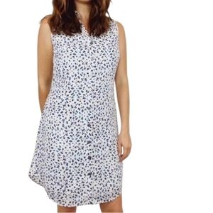 CAbi White and Black Sleeveless Dress